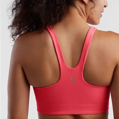 NEW Free People Movement Never Better Square Neck Neon Coral XS Sports Bra Yoga Pink