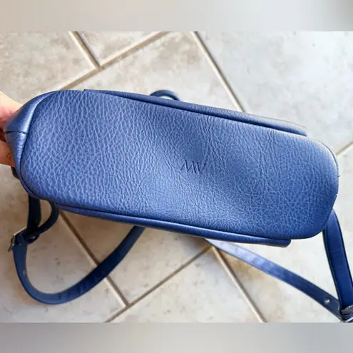 Matt & Nat Blue Vegan Leather Backpack Pebbled leather