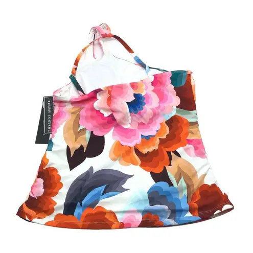 La Blanca Floral Rhythm One Shoulder Keyhole Tankini Top Floral White 4