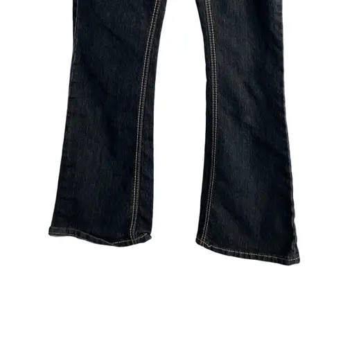 Earl Jeans Womens Size 9 Blue Denim Embroidered Boot Cut Low Rise Stretch