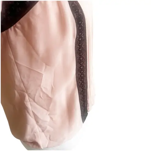 Studio M Y2K Whimsical Fairy Top Size XS Pink Lace Black Trim Square Neckline