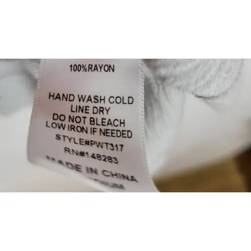 PPLA Womens Blouse Size Medium Gray Lace Long Sleeves Button Down Flowy