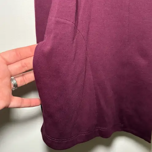 LL Bean Cardigan Open Pima Cotton Soft Long Sleeve Tunic Pockets Royal Plum XS Purple - Image 4