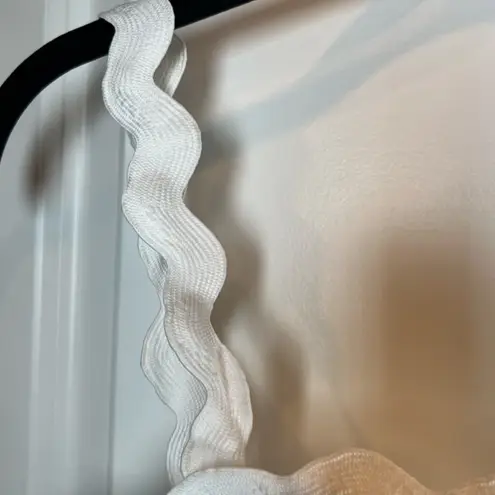 Endless Moon Women's Garden Print Cropped Tank Top Lined Zip Boutique Small NEW White