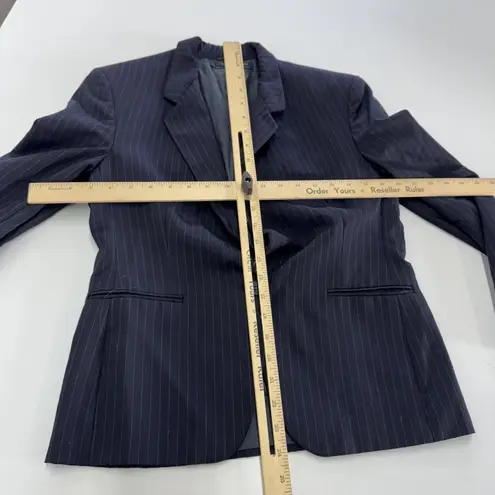 Brooks Brothers Blazer Womens X Small Blue Pinstripe Wool Union Made Vintage