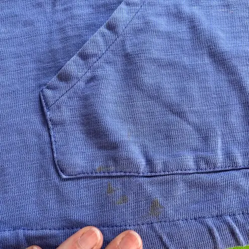 Coldwater Creek Womens Hoodie Hooded Pullover Sweatshirt V Neck Blue Large 14