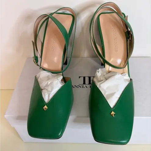 NIB Tianna Barnes HOPE ANKLE STRAP HIGH HEELS IN GREEN SZ 39