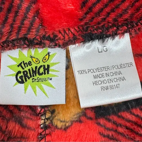 Dr. Seuss ‎ The Grinch Max Buffalo Check Fleece Lounge Pajama Pants Red Large