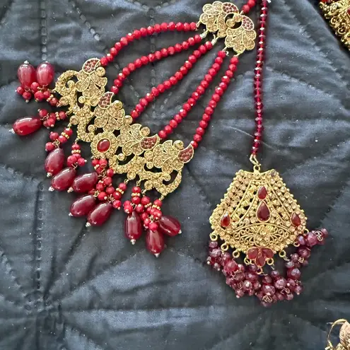 Indian Pakistani complete wedding bridal jewelry set Gold