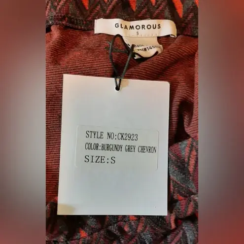 Glamorous Gray, Rust & Burgundy Chevron Stretch Modcloth Mini Skirt by Clueless