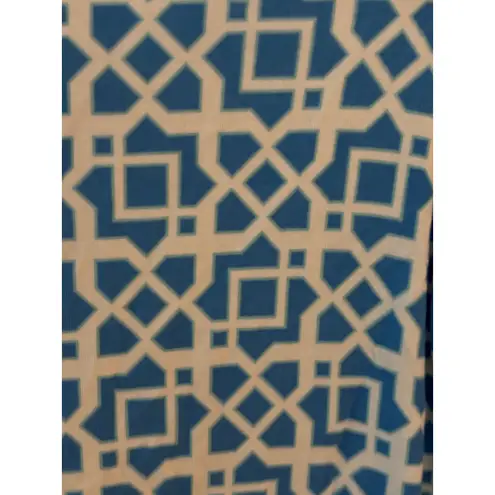 Ruby Rd Petite Geometric Print Bell Sleeve Tunic Top Blue White Orange Aqua PS Size undefined