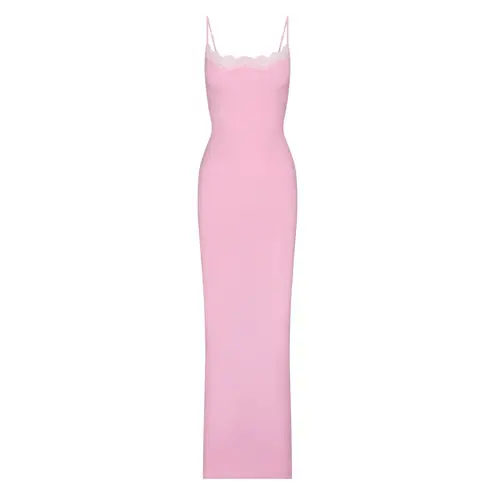 SKIMS Fits Everybody Lace Long Slip Dress in Bubblegum Tonal, Size Small