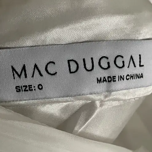 Mac Duggal Ruffle Tiered Cut Out Chiffon
Gown White