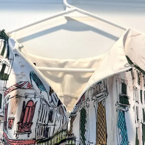 Chetta B Women's Sleeveless Cotton Shift Dress Venice Italy Size 4