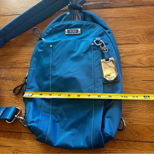 Tumi Voyageur Brive Sling Backpack Teal Nylon NWOT Blue