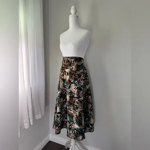 Vintage Y2K R.Q.T. Brown & Teal Leaf Print A