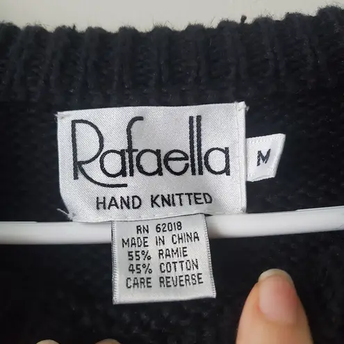 Rafaella Rafella Vintage Handknitted Christmas Bear Sweater Size Medium