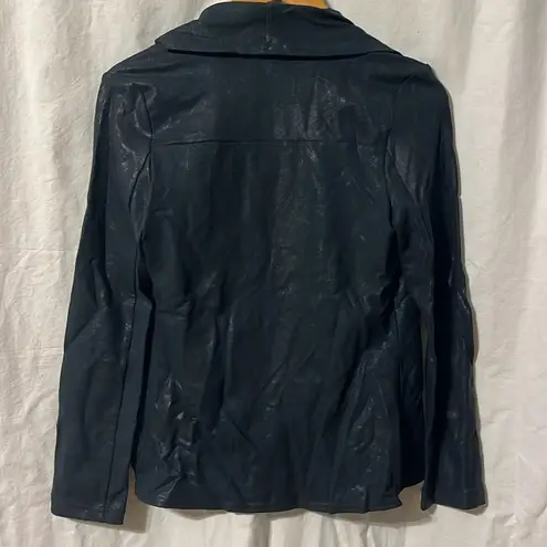 Krisa Coated Draped Cotton Moto Cardigan Jacket