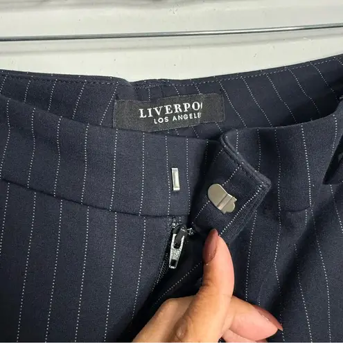 Stitch Fix Liverpool Kelsey Knit Pinstripe Trousers Navy Size 12/31 Petite Blue