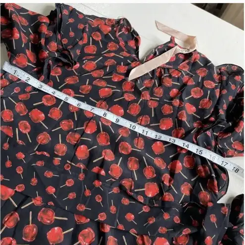 No.21 Dress Womens 6 IT 42 Black Red Lollipop Print Silk Ruffle Long Sleeve