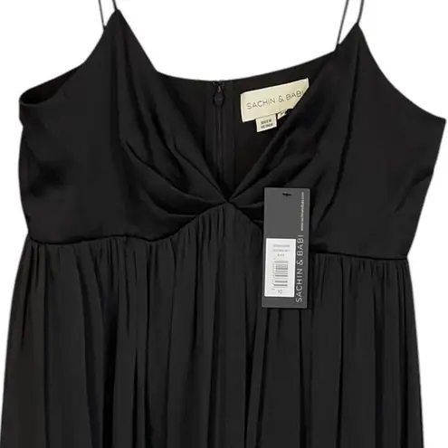 Sachin + Babi NEW Size 10 Jessica Crinkle Gorgette Empire Waist Maxi Gown Black - Image 8