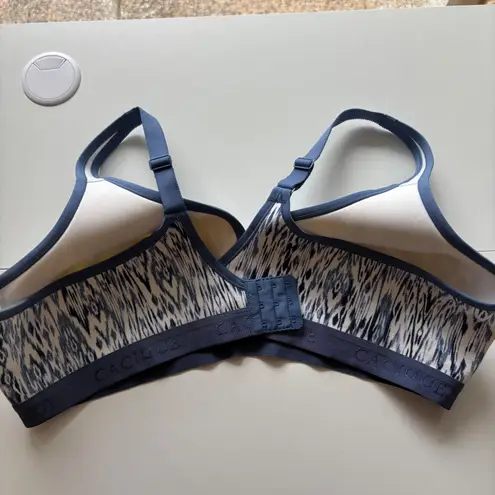 Cacique Lightly Lined No Wire Bra Blue White Print Size 48B Full Coverage NWOT