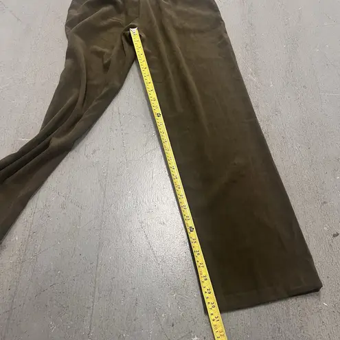 Coldwater Creek Green Moleskin Dress Pants Sz 10 Soft Knit Microfiber Tab Waist