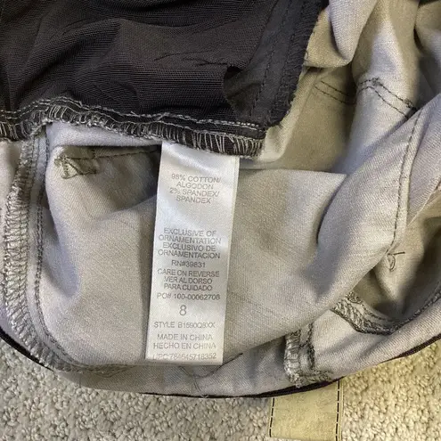 Democracy Gray Camo Zip Pocket Skinny Jeans Size 8 “Ab” Tech Waist