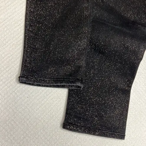 Loft  Gold Shimmer Skinny Jeans Mid Rise in Black Size 4 / 27 with Slim Pockets