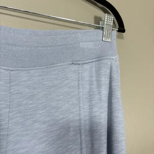 Onque Casual Women's Blue Jersey Knit Cozycore Cropped Sweatpants