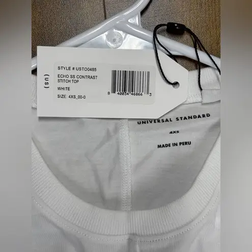 Universal Standard NWT Women's 4XS (00-0) XS White Top with Gold Stitching