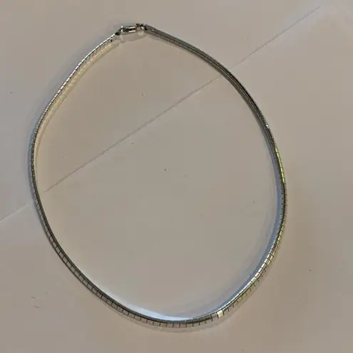 Sterling Silver Omega Chain Marked GM 925 Italy Necklace Lobster Clasp