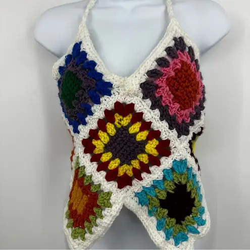 Crochet Halter Top Size Medium Boho Western Handmade