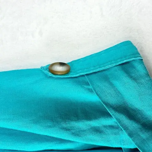 For Cynthia Linen Hooded Jacket Size Small Blue High Low Lagenlook