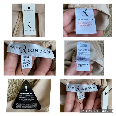 Rare London New high neck cut - out dress Sz L