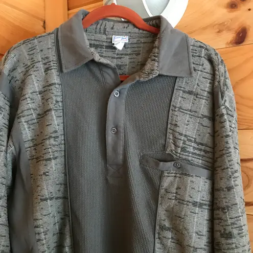 AMAZING GREY VINTAGE COLLARED LONG SLEEVE SWEATSHIRT Gray Size L