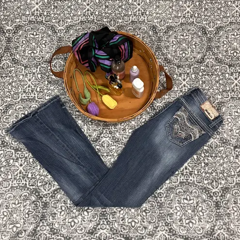 GRACE IN LA Embellished Boot Cut Jeans Size 16