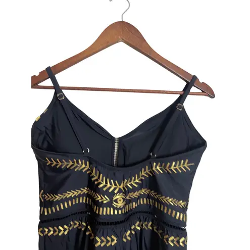 Biliblond Onepiece Overall Swim in Black Gold Womans XL NWT