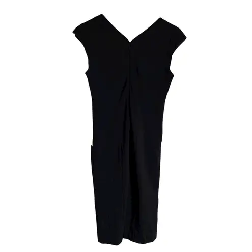 Armani Collezioni Italian Midnight Blue White Colorblock Sheath Dress Size 4