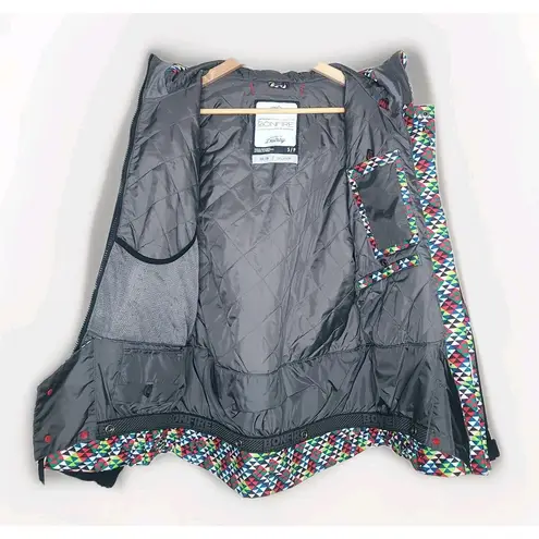 Bonfire Snowboarding Womens Small Outdoor Zip Snow Ski Athletic Black Multi