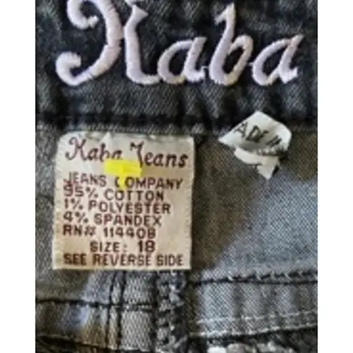 Y2K Butterfly Embroidered Dark Wash Stretch Jeans Kaba Jeans Size 18 Blue