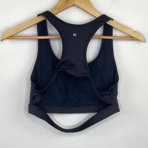 Koral Solid Black Racerback Cutout Sports Bra Womens Size Small