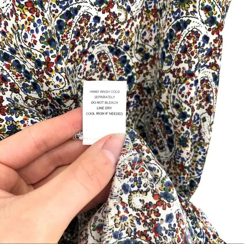 Ro & De Tank Dress Paisley Red Blue Cream XS