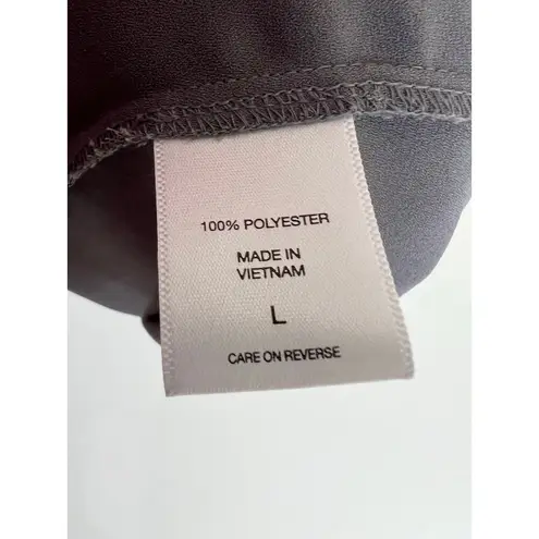 New York & Company Semi Sheer Cap Sleeve Blouse Large Gray