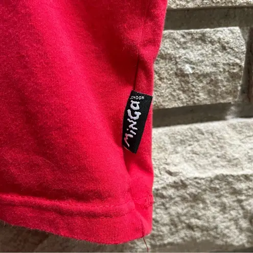 Minga London burn your bra crop tank top red white small