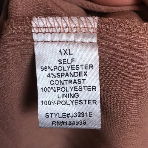 NWT QUII Women’s Faux Wrap Mauve Pink Knit Sheer Long Sleeve Suit Romper Size XL