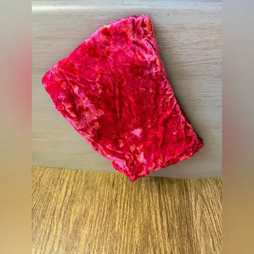 Roshanara Paris 90s Silk Velvet Scarf Raspberry Crushed Velvet Neck Wrap 41x6 Pink