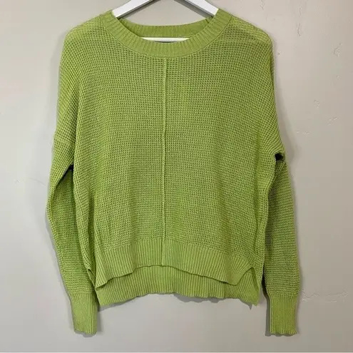Sweet Romeo Women’s Waffle Knit Lightweight Pullover Sweater Green Size XS NWT