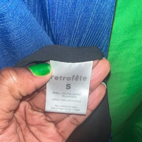 Retrofête Retrofete Elegant Metallic Blue Evening Gown size Small