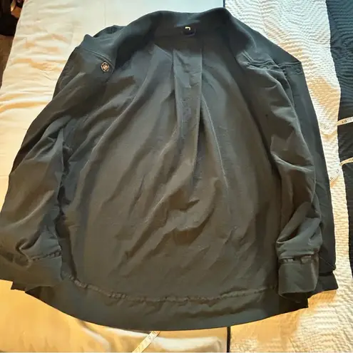 Lululemon Belle Wrap Jacket Black Size 4 Snap Front Cotton Terry